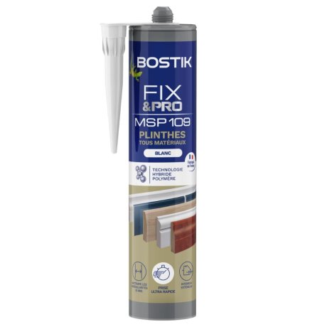 Mastic de fixation Fixpro MSP 109 Plinthes, blanc 290 ml - BOSTIK
