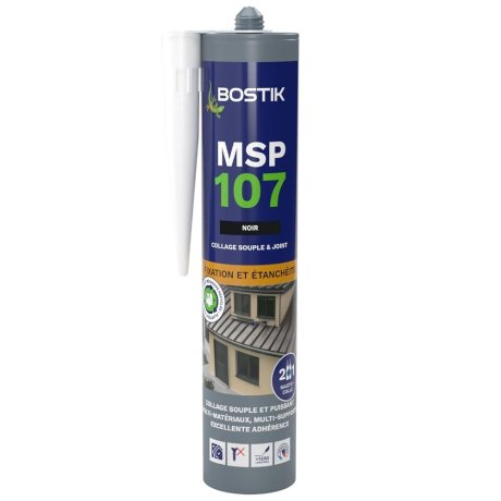 Mastic colle et étanchéité MSP 107 290 ml noir - BOSTIK