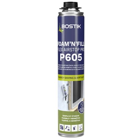 Mousse PU flexible P605 Foam'N'Fill Airstop Pro, 750 ml - BOSTIK