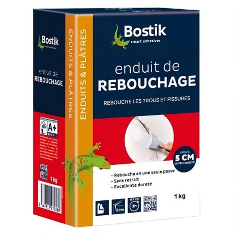 Enduit de rebouchage poudre, boîte de 1 kg - BOSTIK