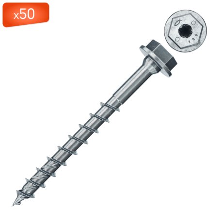 Tirefond de construction Power-Fast FPF-HT ZPP, Ø10 x 80 mm - FISCHER