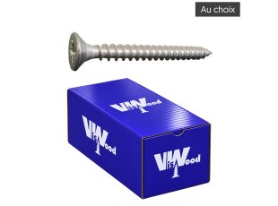 Vis bois et aggloméré VBA tête fraisée Pozidriv inox A2, taille au choix - VISWOOD