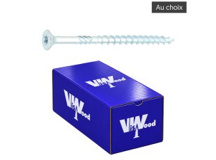 Vis bois et charpente Vking TF Torx ZN blanc, taille au choix - VISWOOD