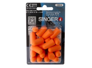 Bouchons d'oreille PU SNR 38 dB, 10 paires - SINGER Safety