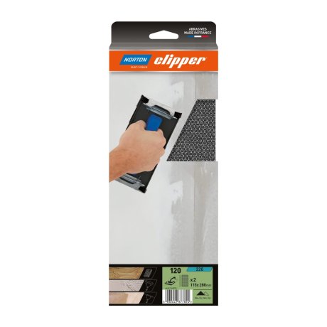 Patins-Screen-Back-special-platre-115-x-280-mm-grain-120-boite-de-2-NORTON-CLIPPER