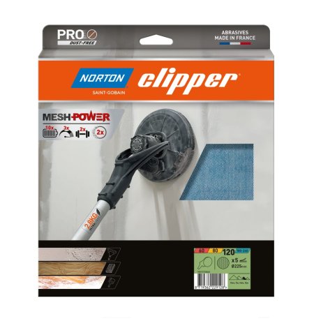 Disque-Mesh-Power-225-mm-grain-120-NORTON-CLIPPER