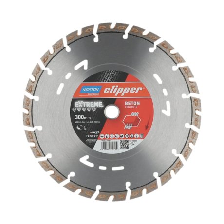 Disque-diamant-Extreme-Beton-300-x-20-mm-hauteur-segment-15-mm-NORTON-CLIPPER