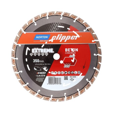 Disque-diamant-Extreme-Beton-350-x-25-4-mm-hauteur-segment-15-mm-NORTON-CLIPPER