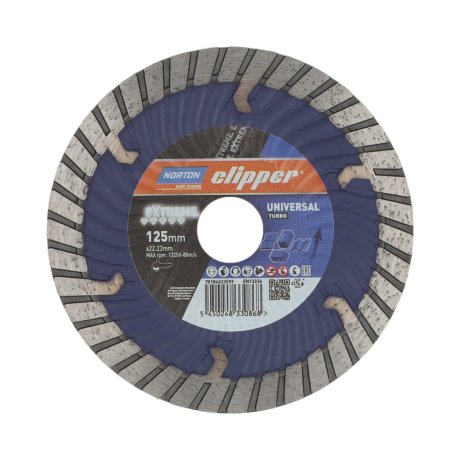 Disque-diamant-Extreme-Universal-Turbo-125-x-22-23-mm-hauteur-segment-12-mm-NORTON-CLIPPER
