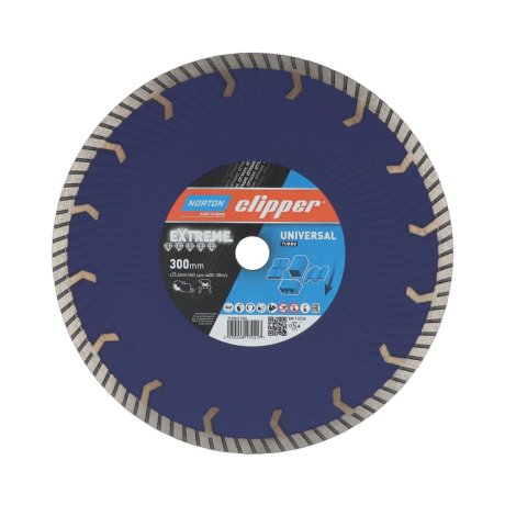 Disque-diamant-Extreme-Universal-Turbo-300-x-25-4-mm-hauteur-segment-12-mm-NORTON-CLIPPER
