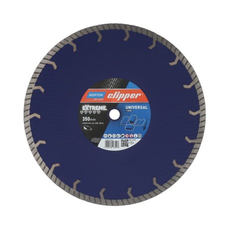 Disque-diamant-Extreme-Universal-Turbo-350-x-20-mm-hauteur-segment-12-mm-NORTON-CLIPPER