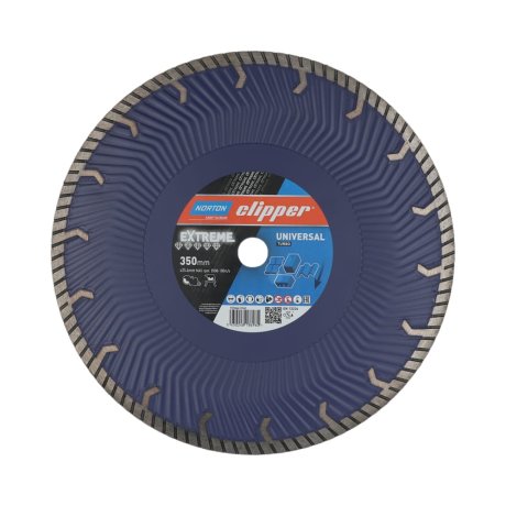 Disque-diamant-Extreme-Universal-Turbo-350-x-25-4-mm-hauteur-segment-12-mm-NORTON-CLIPPER