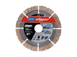 Disque-diamant-Clipper-4x4-Silencio-125-x-22-23-mm-hauteur-segment-12-mm-NORTON-CLIPPER