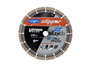 Disque-diamant-Clipper-4x4-Silencio-230-x-22-23-mm-hauteur-segment-13-mm-NORTON-CLIPPER