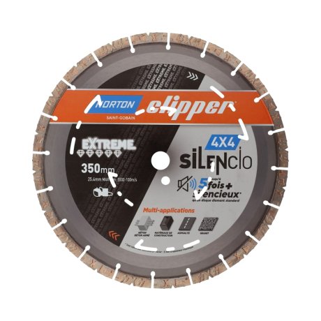 Disque-diamant-Clipper-4x4-Silencio-350-x-25-4-mm-hauteur-segment-13-mm-NORTON-CLIPPER