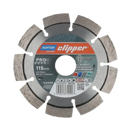 Disque-diamant-Pro-4x4-Explorer-115-x-22-23-mm-hauteur-segment-10-mm-NORTON-CLIPPER