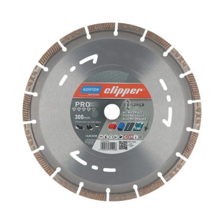 Disque-diamant-Pro-4x4-Explorer-300-x-25-4-mm-hauteur-segment-12-mm-NORTON-CLIPPER