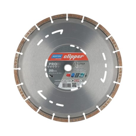 Disque-diamant-Pro-4x4-Explorer-350-x-20-mm-hauteur-segment-12-mm-NORTON-CLIPPER