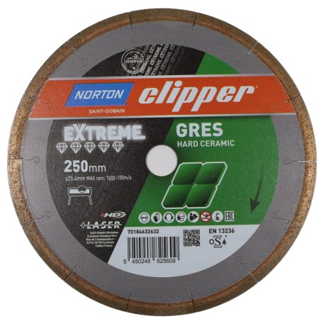 Disque-diamant-Extreme-Gres-250-x-25-4-mm-hauteur-segment-12-2-2-mm-NORTON-CLIPPER