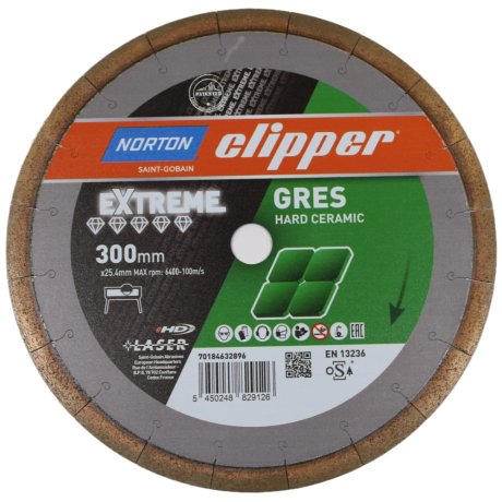 Disque-diamant-Extreme-Gres-300-x-25-4-mm-hauteur-segment-15-2-2-mm-NORTON-CLIPPER