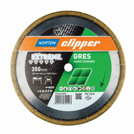 Disque-diamant-Extreme-Gres-350-x-25-4-mm-hauteur-segment-15-mm-NORTON-CLIPPER