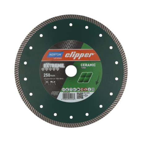 Disque-diamant-Extreme-Ceramic-Turbo-250-x-25-4-mm-hauteur-segment-10-1-6-mm-NORTON-CLIPPER