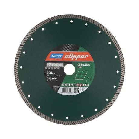 Disque-diamant-Extreme-Ceramic-Turbo-300-x-30-mm-hauteur-segment-10-1-6-mm-NORTON-CLIPPER
