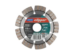 Disque-diamant-Pro-Granit-Turbo-115-x-22-23-mm-hauteur-segment-12-2-2-mm-NORTON-CLIPPER