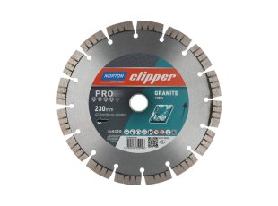 Disque-diamant-Pro-Granit-Turbo-230-x-22-23-mm-hauteur-segment-12-2-6-mm-NORTON-CLIPPER