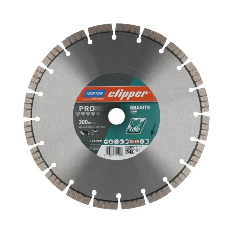 Disque-diamant-Pro-Granit-Turbo-300-x-25-4-mm-hauteur-segment-12-3-2-mm-NORTON-CLIPPER