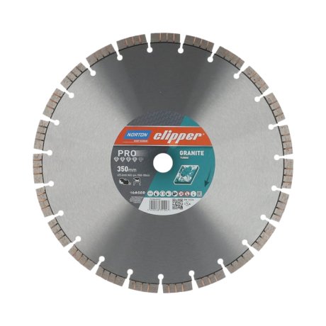 Disque-diamant-Pro-Granit-Turbo-350-x-25-4-mm-hauteur-segment-12-3-2-mm-NORTON-CLIPPER