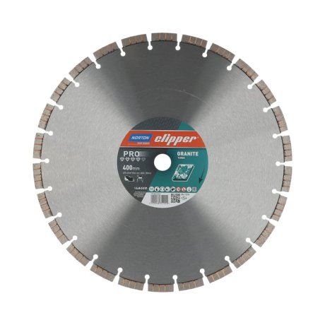 Disque-diamant-Pro-Granit-Turbo-400-x-25-4-mm-hauteur-segment-12-3-2-mm-NORTON-CLIPPER