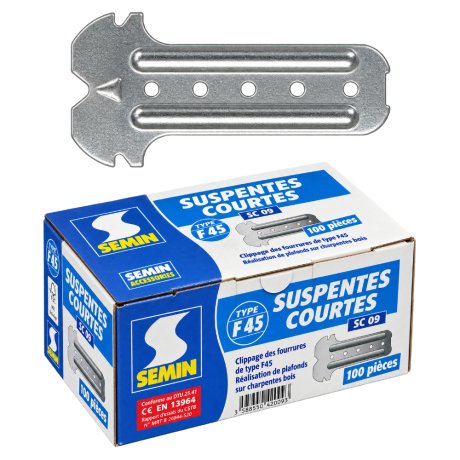 Suspente courte 80 mm type F45, boîte de 100 - SEMIN