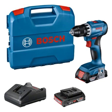 Perceuse-visseuse GSR 18V-45 avec 2 batteries 2 Ah + chargeur + L-Case - BOSCH