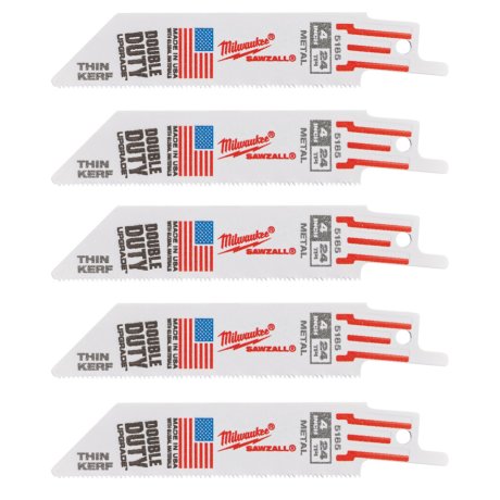 5 lames scie sabre Hackzall™ bi-métal 100 mm x 25 TPI - MILWAUKEE