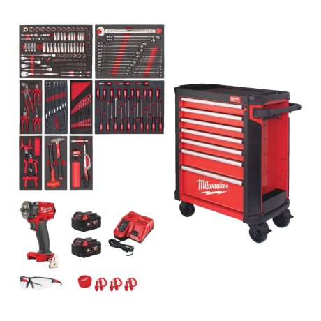 Servante équipée HT Toolguard™ Premium 30″ / 78 cm, 246 outils - MILWAUKEE