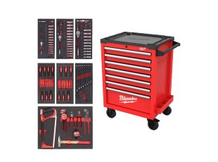 Servante équipée Toolguard™ 7 tiroirs 69 cm 131 outils rouge - MILWAUKEE