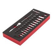 Module mousse cliquet et douilles 1/4″, 28 pièces - MILWAUKEE
