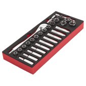 Module mousse cliquet et douilles 1/2″, 28 pièces - MILWAUKEE
