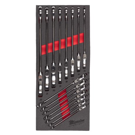 Module mousse clés à cliquet Max Bite™ à tête flexible 15 pièces - MILWAUKEE