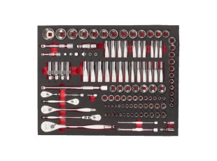 Module mousse cliquets et douilles 1/4", 3/8" et 1/2" 119 pièces - MILWAUKEE