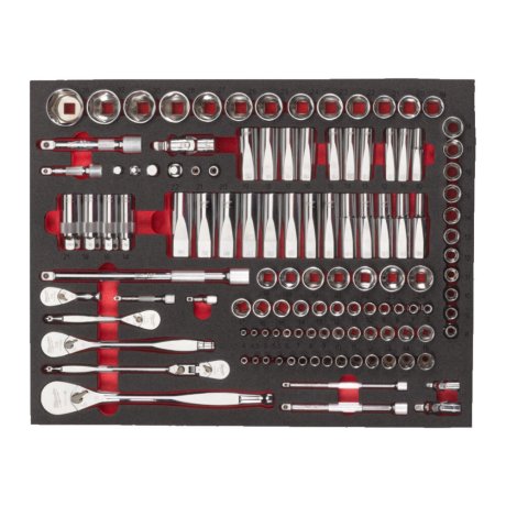 Module mousse cliquets et douilles 1/4", 3/8" et 1/2" 119 pièces - MILWAUKEE
