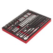 Module mousse cliquets et douilles 1/4", 3/8" et 1/2" 119 pièces - MILWAUKEE