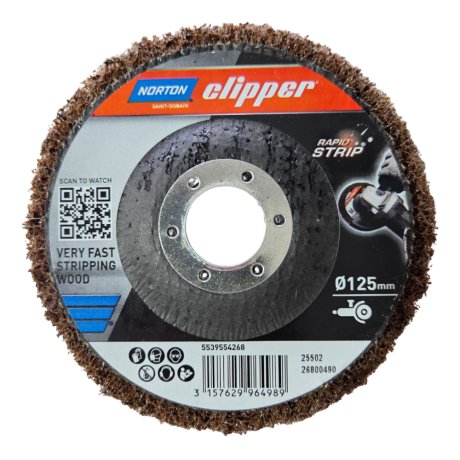Disques-Rapid-Strip-Blaze-125-mm-gros-grain-usage-au-choix-NORTON-CLIPPER