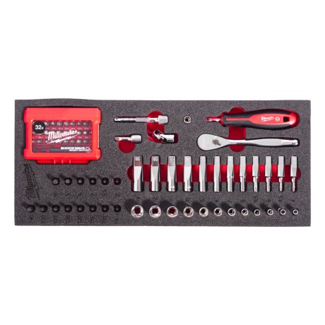 Module Toolguard™ douilles et embouts 1/4″, 76 pièces - MILWAUKEE