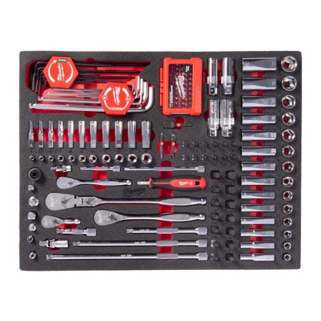 Module Toolguard™ cliquets, douilles et embouts 1/4″ et 3/8″, 153 pièces - MILWAUKEE