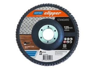 Disque à lamelles standard Ø125 x 22 mm, grain 40 - NORTON CLIPPER