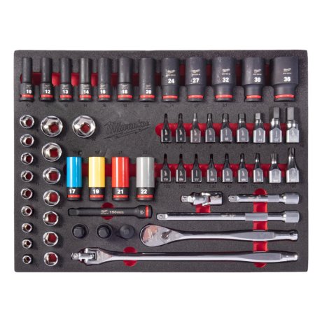 Module Toolguard™ cliquet et douilles à chocs 1/2″, 60 pièces - MILWAUKEE