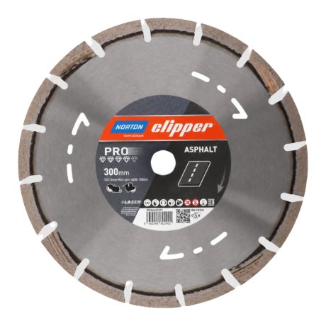 Disque diamant Pro Asphalt 2 Ø300 x 20 mm, hauteur segment 12/2,8 mm - NORTON CLIPPER