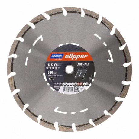 Disque diamant Pro Asphalt 2 Ø350 x 25,4 mm, hauteur segment 12/3,2 mm - NORTON CLIPPER